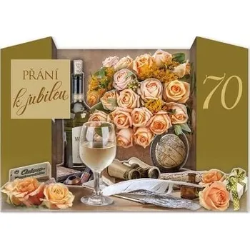 ARGUS Přání k 70. narozeninám skládací 75-677c70