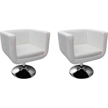 Barové židle 2 ks bílé umělá kůže - 8718475834434