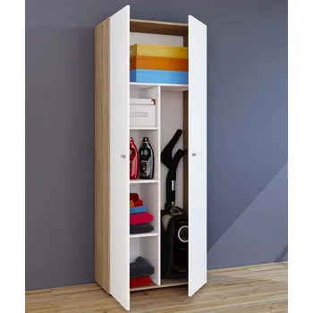 Koupelnový nábytek Vcm Úklidová skříňka Vandol Il s dvířky, dub sonoma