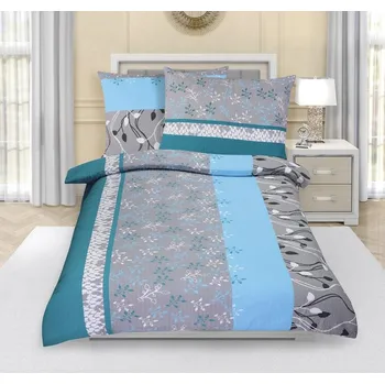 Povlečení Povlečení bavlněné - tyrkysový kvítek 140x200, 70x90