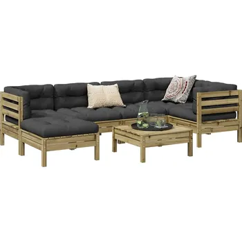 Zahradní lavice zahrada-XL 7dílná zahradní sedací souprava a podušky impregnovaná borovice 3299540
