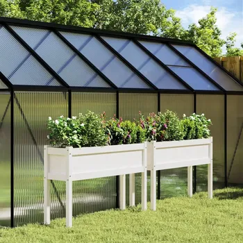 Truhlík Zahradní truhlíky 2 ks s nohami bílé masivní borovice - 8721012080164