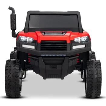 Dětské elektrovozidlo Beneo Farm Electric Car RIDER 6X6 24V pohon všech kol 4x 200W, dvoumístný, červený, lithiová baterie, EVA kola, koženkové dvojité sedadlo, odpružené nápravy, 2,4GHz dálkové ovládání, MP3 s USB