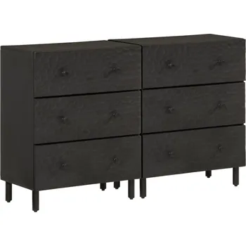 Příborník do zásuvky Odkládací skříňky 2 ks černé 60 x 33 x 75 cm masivní mangovník - 8721012191464