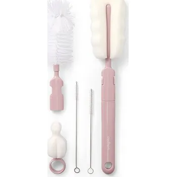 Babyono Sada kartáčů na čištění lahví a saviček - růžová