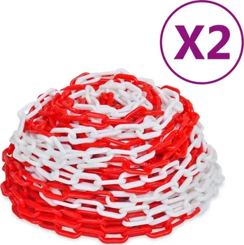 Dopravní značení Výstražné řetězy 2 ks červeno-bílé plast 30 m - 8720286173671