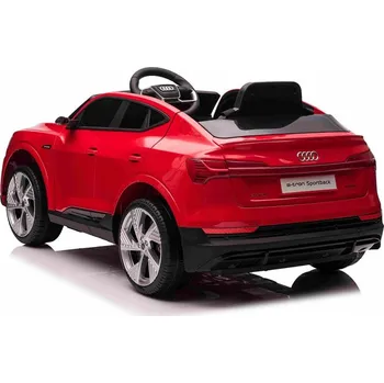 Dětské elektrovozidlo Beneo Elektrické autíčko Audi E-tron Sportback 12V, červené, široké jednomístné sedátko s tříbodovým pásem, 2,4 GHz dálkové ovládání, USB/AUX Vstup, Odpružení, Lithiová baterie, LED světla, 2 X 25W Motor, ORIGINÁL licence