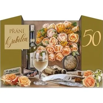 ARGUS Přání k 50. narozeninám skládací 75-677c50