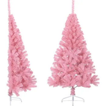 Vánoční stromek Umělý poloviční vánoční stromek se stojanem růžový 120 cm PVC - 8720287021407