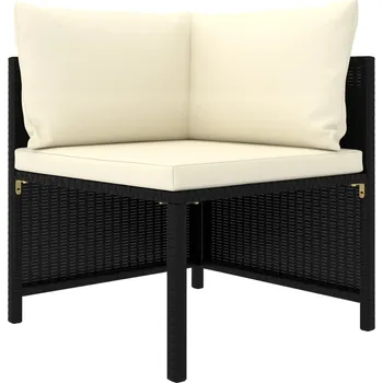 Zahradní pohovka Dílčí rohová pohovka s poduškami černá polyratan - 8720286166765