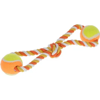 Hračka pro psa Hračka pro psy - bavlněné přetahovadlo, míčky na laně, 34 cm
