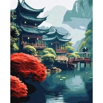 Set školních potřeb Malowanie po numerach - Poranek w górach 40x50cm