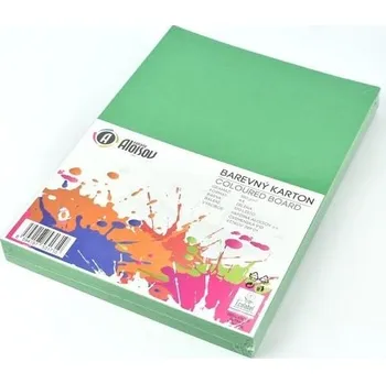 Barevný papír Barevný karton A4/ 100 ks, 180g, tm. zelený