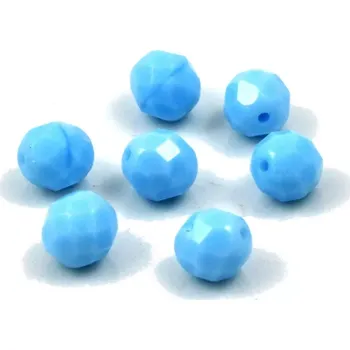 Korálek Ohňovky korálky broušené 8mm světle modré – 15 ks