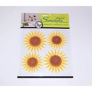 samolepka Samolepky pokoj. 3D slunečnice 20x20x1 cm, 4 ks /10155/