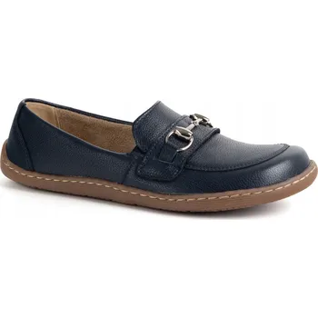Dámské mokasíny Dámské barefoot mokasíny kožené tmavě modré 1288AR flexibilní velikost 37