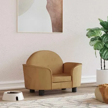 Pelíšek pro psa Pelíšek pro psy hnědý 66 x 40 x 45 cm samet - 8720287218265