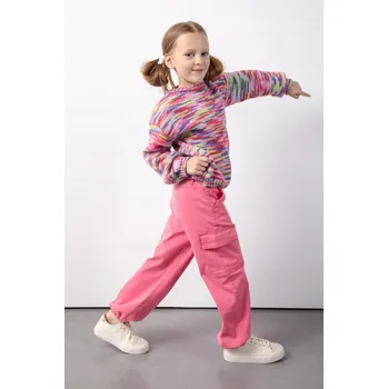 Dívčí kalhoty Dětské kalhoty růžové dívčí bojovky vel. 104 Coccodrillo ZC5