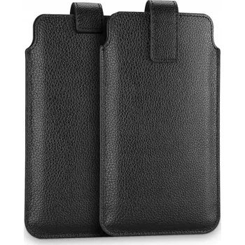 Pouzdro na mobilní telefon Pouzdro s vložkou Tech-Protect černé kožené univerzální 6.0-6.9 palců