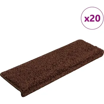 Nášlap na schod Schodové rohože 20 ks 65 x 21 x 4 cm hnědé s obdélníkovým okrajem - 8721288459732