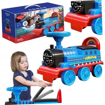 Odrážedlo Modrá Elektrická Lokomotiva Odrážedlo Chodítko Zvukové Efekty Světla