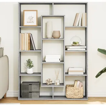 Knihovna Knihovna šedá sonoma 102 x 29 x 143 cm kompozitní dřevo - 8721158553713