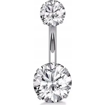 Piercing Titanový piercing do pupíku se Zirkony STŘÍBRNÝ PIERCING 1,6/10/8+5