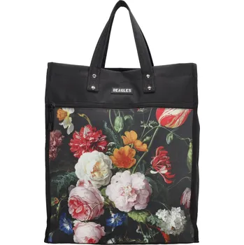 Nákupní taška Beagles Shop & Go nákupní taška Flower 25L - černá 21035