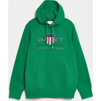 Pánská mikina MIKINA GANT REG ARCHIVE SHIELD HOODIE LAVISH GREEN
