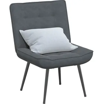 Křeslo Relaxační křeslo tmavě šedé 64x74x84 cm samet - 8721102928147
