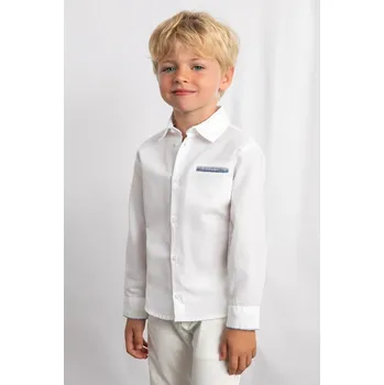 Chlapecká košile Dětská košile ze směsi lnu Mayoral 3117.5A.Mini.PPY2 bílá 00X, vel. 140