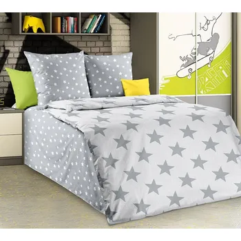 Povlečení Bavlněné povlečení Hvězdy bílé 70 x 90, 140 x 200 cm