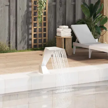 Zahradní jezírko Bazénová fontána, nerezová ocel, 64x30x52 cm, stříbrná - 8718475569947