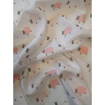 Plena Látková plena s potiskem PREM Beránek meruňková Bavlna, 70x70 cm