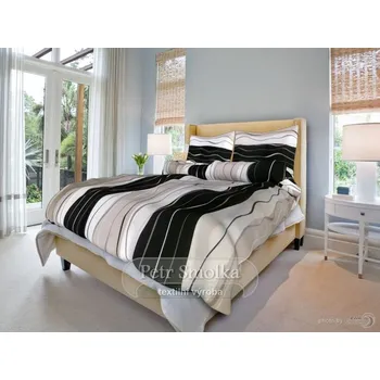 Povlečení Ložní povlečení bavlna - Vlny černé 70 x 90, 140 x 200 cm