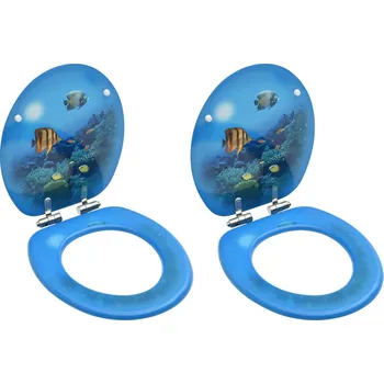 WC sedátko vivdaXL WC sedátka s funkcí pomalého sklápění 2 ks MDF podmořský motiv - 8720286084182