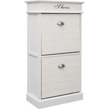 Botník Botník bílý 50 x 28 x 98 cm dřevo pavlovnie - 8719883668574