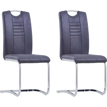 Jídelní židle Konzolové jídelní židle 2 ks šedé umělá broušená kůže - 8719883599861