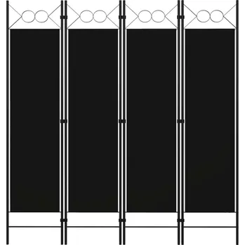 Paraván 4dílný skládací paraván černý 160 x 180 cm - 8720286022511