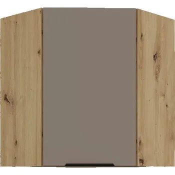 Kuchyňská skříňka Horní rohová skříňka LUNARA 1 - 60x60 cm, tmavě béžová / dub artisan
