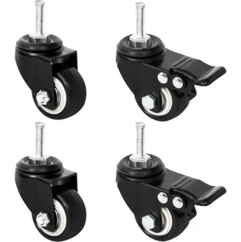 Truhlík Kolečka na truhlík 4 ks černá 8 x 3,5 x 8 cm železo - 8720845824013