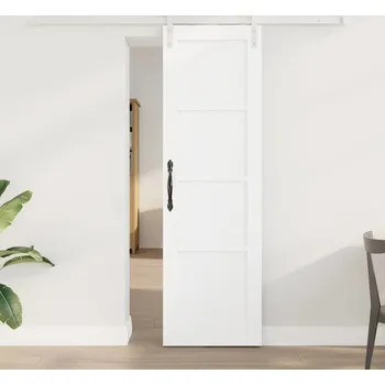 Interiérové dveře vidaXL Posuvné dveře Bílá 61 x 198,5 cm Masivní borové dřevo [3333241]