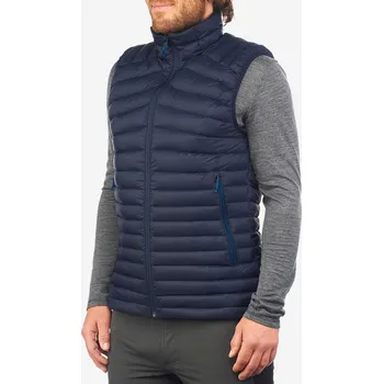 Pánská vesta FORCLAZ Pánská turistická péřová vesta MT 100 S MODRÁ