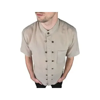 Pánská košile Pánská košile s krátkým rukávem RENSHU, béžová L