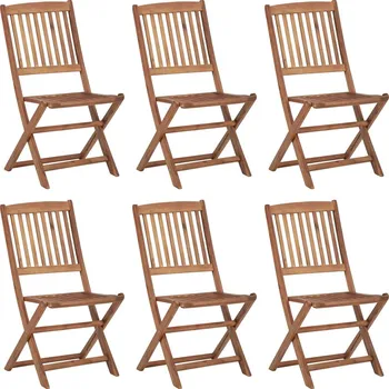 Skládací venkovní židle 6 ks masivní akáciové dřevo - 8720286459201