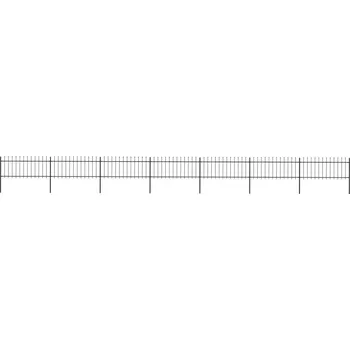 Plot Zahradní plot s kopím nahoře ocelový 1248 x 80 cm černý - 8719883710297