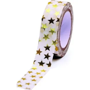 Dekorační páska GG FT 933230 Golden stars 10m x 15mm