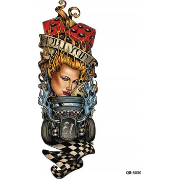 Odstranitelné tetování Dočasné tetování TATTOO 3D SUPER KVALITA RUKÁV 45x20 žena oheň lebky