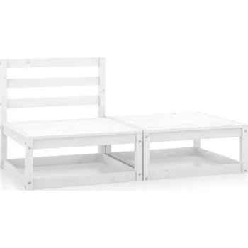 Zahradní sestava 2dílná zahradní sedací souprava bílá masivní borovice - 8720286355145