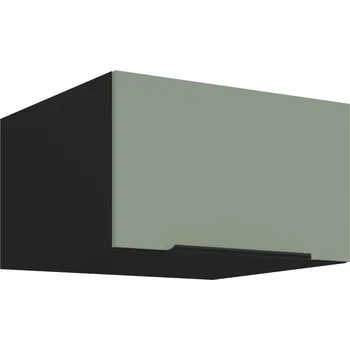 Kuchyňská skříňka Horní hluboká skříňka s výklopnými dvířky LUNARA - šířka 60 cm, zelená / černá